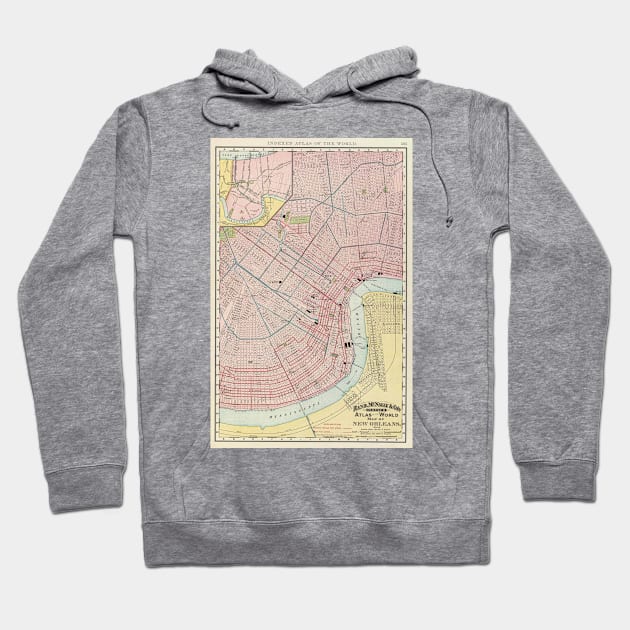 Vintage Map of New Orleans Louisiana (1897) Hoodie by Bravuramedia